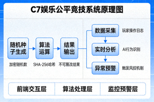 C7娱乐公平竞技系统原理图 - 显示随机算法与实时监控流程